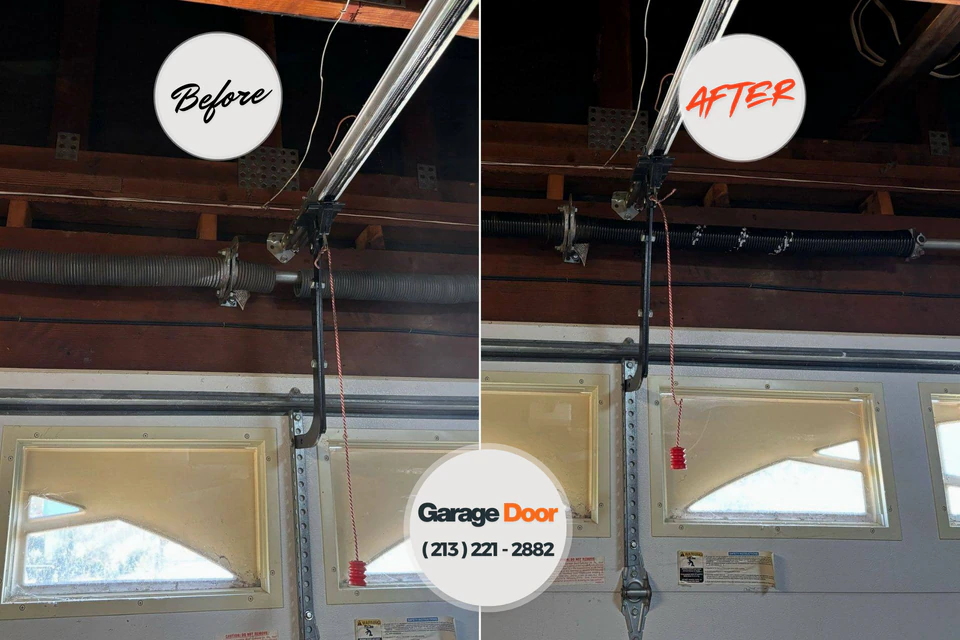 Before and after: garage door repair Dodson Branch, TN